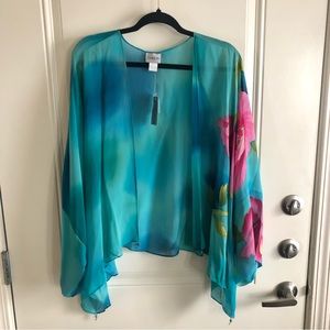 NWT Chico’s Women’s Silk Top Cover Kimono Size 3 (X-LARGE)